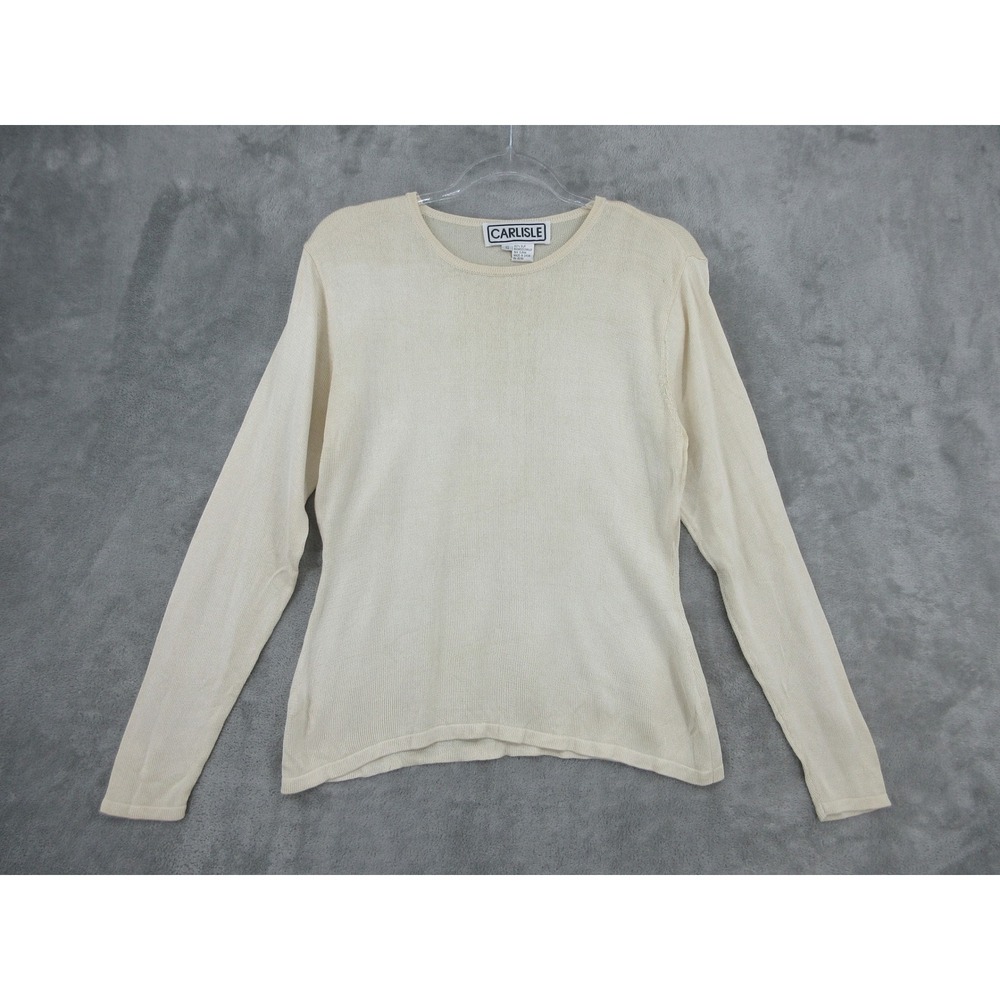 Vintage Carlisle Sweater Womens Size S Silk Quiet Luxury Pulover Minimalist